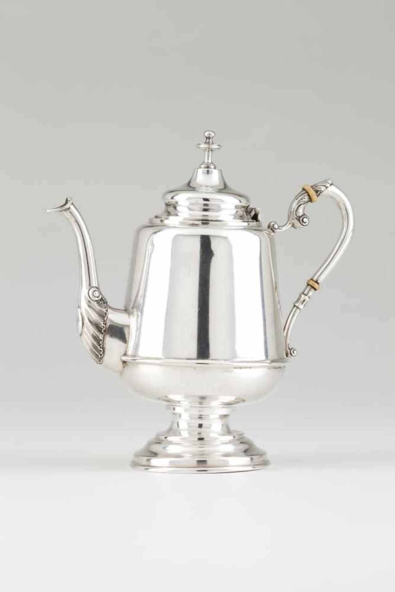 A coffee potPortuguese silverPlain turned body and spout of foliage motif at junctionVo