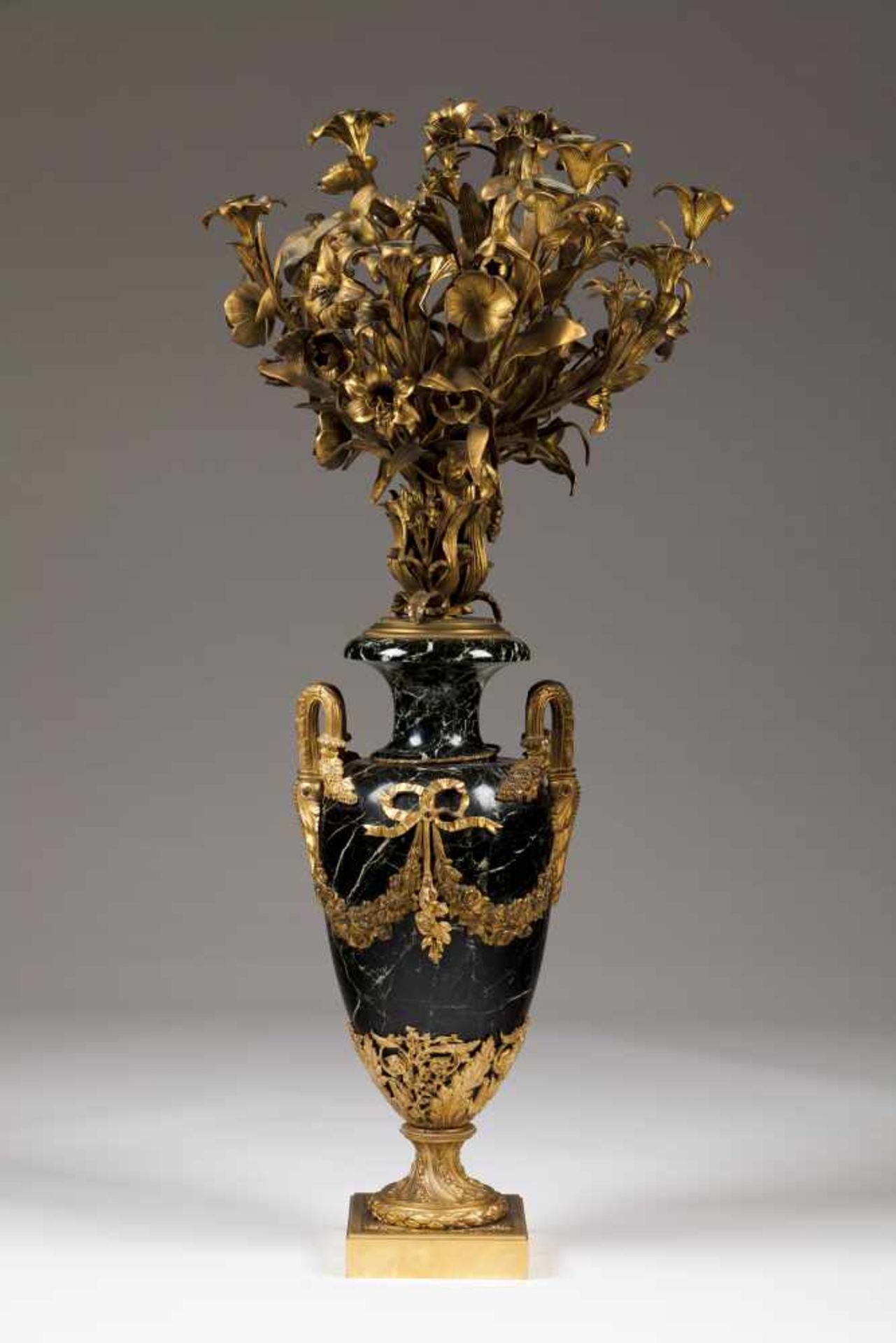 A Napoleon III style CandelabraGilt metalEight branched decorated with flowers and leaves<b