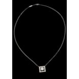 A Boucheron necklaceGoldpadlock mesh with square element set with a princess cut diamond (ca.1.05ct)