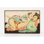 Chinese school, 19th centuryErotic scenePainting on ivory7,7x12 cm