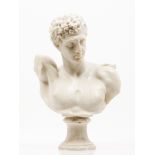 Ephebe's bustWhite marble sculptureEurope, 19th century(losses and faults)Height: 44 cm