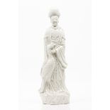 A Guanyin with phoenixPorcelain sculpture"Blanc-de-Chine" glazeQing dynasty, 19th centuryHeight: