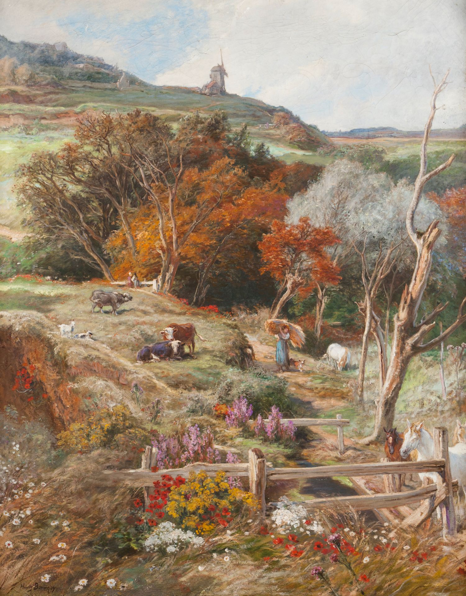 Henri-Arthur Bonnefoy (França, 1839-1917)"A Honvault", landscape in the vicinity of Boulogne on