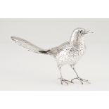 A birdEuropean silverScalloped and chiselled sculpturePseudo Hanau hallmark, 1st half 20th