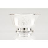 A D.Maria drip bowlPortuguese silver, 19th centuryPlain chiselled body of monogrammed frame