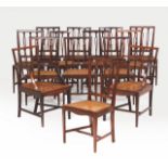 A set of fourteen D.Maria chairsRosewoodCarved and pierced back stretchersCanned seats and "H" leg