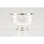 A D.Maria drip bowlPortuguese silver, 18th / 19th centuryPart fluted body of chiselled garland and