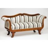 A Biedermeier sofaWalnut and burr walnutTextile upholsteryCentral Europe, 19th century97x200x62 cm