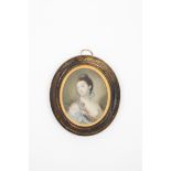 Horace Hone Attrib. (1754-1825)Portrait of a Lady in BlueMiniature on ivoryWith a label from Dr.