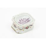 A scalloped salt cellarChinese export porcelainPolychrome "Famille Rose" enamelled decoration with