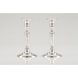 A pair of D. Maria candlesticksPortuguese silver, 18th / 19th centuryFluted shaft engraved with