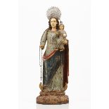 The Virgin of the Immaculate Conception with The Child JesusIndo-Portuguese exotic timber carved and