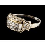 An Art Deco ringGoldSet with 4 antique brilliant cut diamonds and various rose cut diamondsEurope,