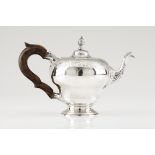 A D. João V / D.José teapotPortuguese silver, 18th centuryPear shaped body of raised and engraved