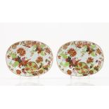 A pair of oval traysChinese export porcelainPolychrome "Tea Leaf" decorationQianlong reign (1736-