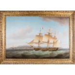 Thomas Whitcombe (1763-1824)A marine sceneOil on canvasSigned and dated 1812 (?)66x99 cm