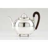 A D. Maria teapot by António Firmo da CostaPortuguese silver, 19th centuryPlain body od chiselled