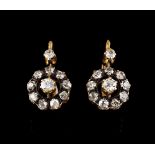 A pair of earringsGoldSet with 22 antique brilliant cut diamonds totalling (ca.0.65ct)Lisbon