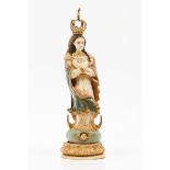 The Virgin of the Immaculate ConceptionIndo-Portuguese ivory sculpturePolychrome and giltGold