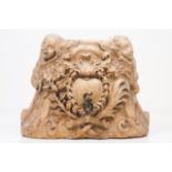 Fragment of a fountain, Ca. 1743Sculpted in marbleDecorated with central cartouche framed by