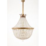 A chandelierGilt bronze structure decorated in relief and cut-crystal pendantsFrance, late 19th,