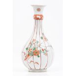 A lobate bottleChinese porcelainPolychrome floral decoration of "Famille Verte" enamelsKangshi reign