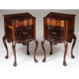 A pair of D. José bedside cabinetsRosewood and other timbersPart foliage and flower carved