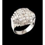 An Art Deco ringGoldSet with 32 8/8 cut diamonds totalling (ca.0.90ct)Europe, ca. 1940Unmarked, in