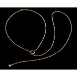 A Cartier necklaceGold mesh 750/1000Small tricoloured gold loop with sphere pendant terminal in