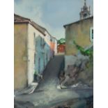 João Abel Manta (1928)"Lisbon - Calçada do Mirante (Ajuda)"Oil on canvas applied on