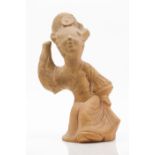 A Sichuan terracotta sculpture of a dancing lady