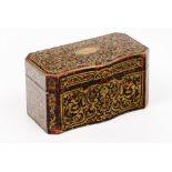 A Boulle style tea caddy