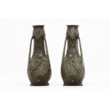 Jean Garnier (1853-1910)A pair of Art Nouveau vases