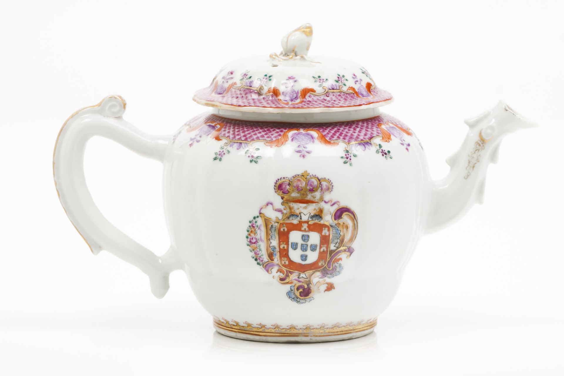 A rare armorial teapot