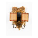 A pair of mirror wall sconces