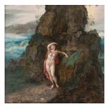 Herri met de Bles Attrib. (Flandres, 1485/90 - c. 1560) Mosan Landscape "Angelica at the Rock"