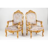 A pair of Regence style armchairs