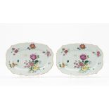 A pair of scalloped serving trays