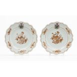 A pair of armorial plates