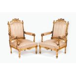 A pair of Napoleon III fauteuils