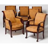 A set of four Empire style fauteuils