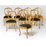 A set of eight Napoleon III chairs