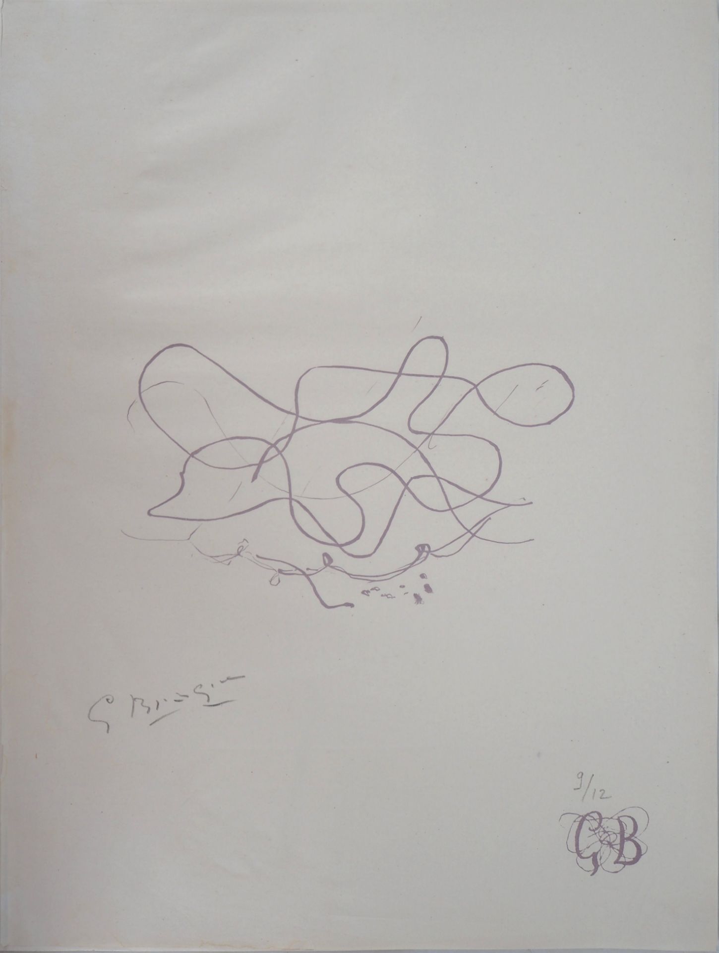 Georges Braque (1882-1963) Fleur abstraite, 1955 Lithographie originale en [...]
