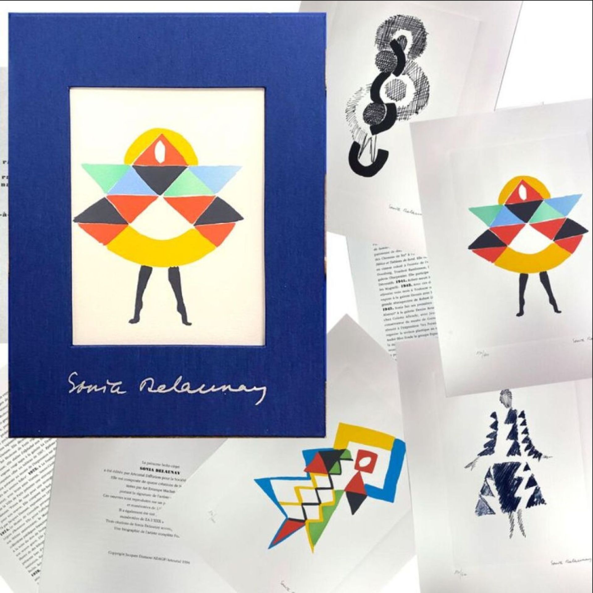 Sonia DELAUNAY Coffret de 4 lithographies Chaque lithographie Signée dans la [...]
