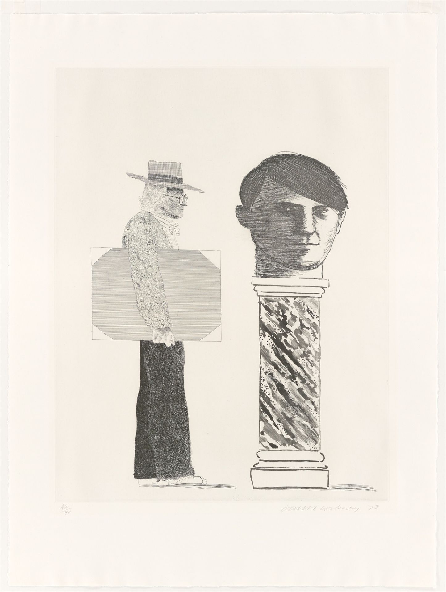 David Hockney. The Student: Homage to Picasso. 1973