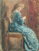 Franz Skarbina. Junge Frau bei der Handarbeit. 1888