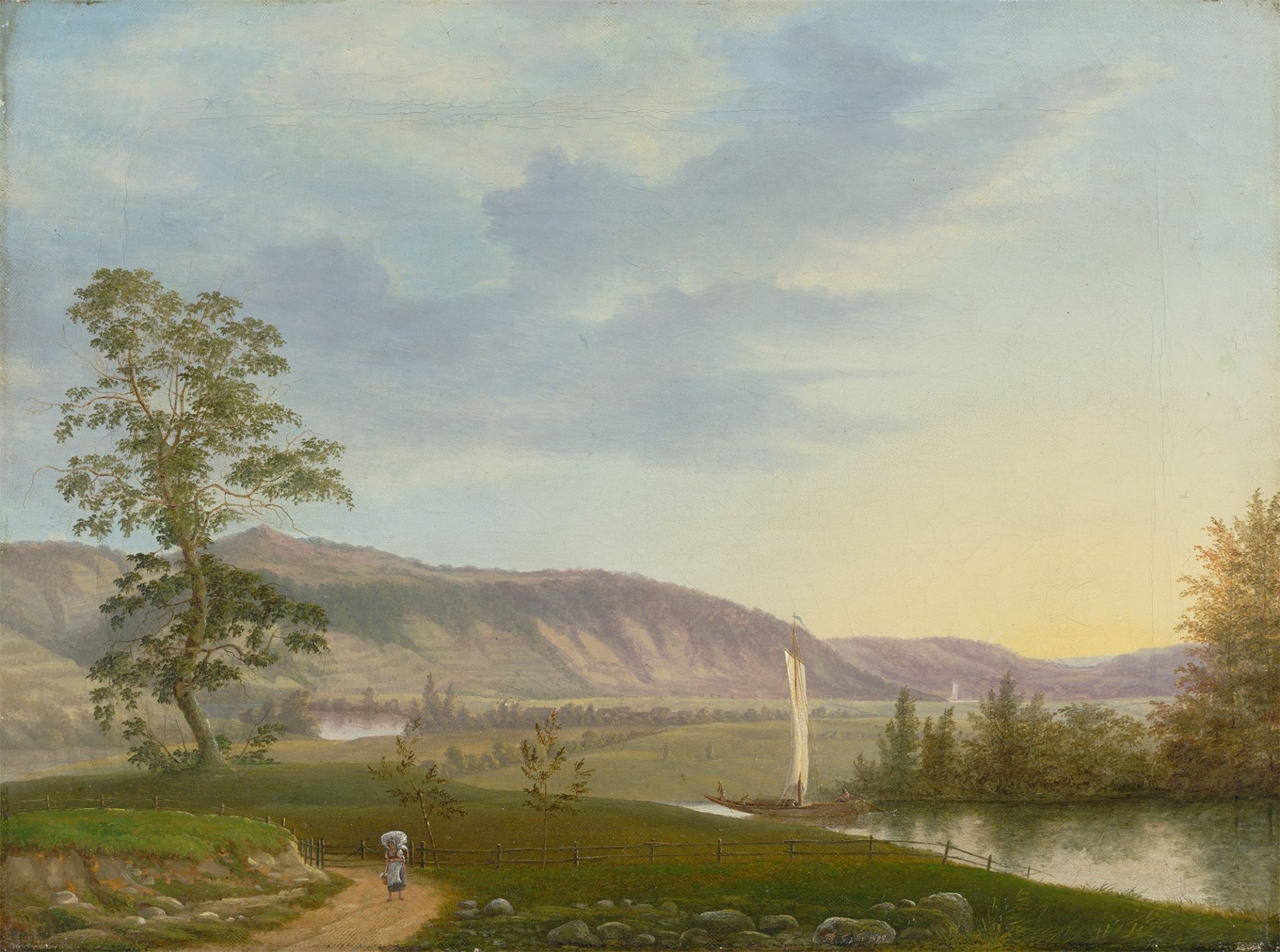 Frederik Michael Ernst Fabritius de Tengnagel. Blick auf die Elbe bei Dresden. 1825
