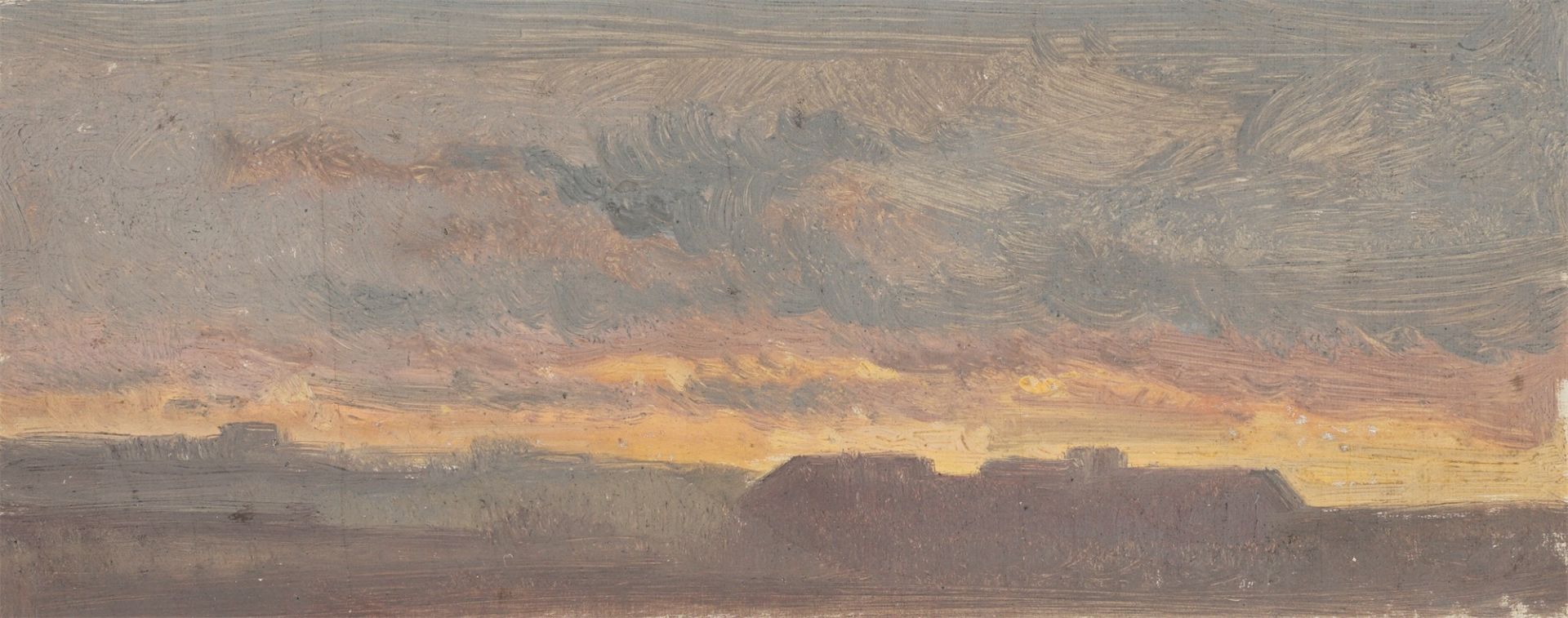 Thomas Fearnley. Der Abendhimmel bei Dresden, im Hintergrund der Lilienstein und der Kö…. Um 1828/30