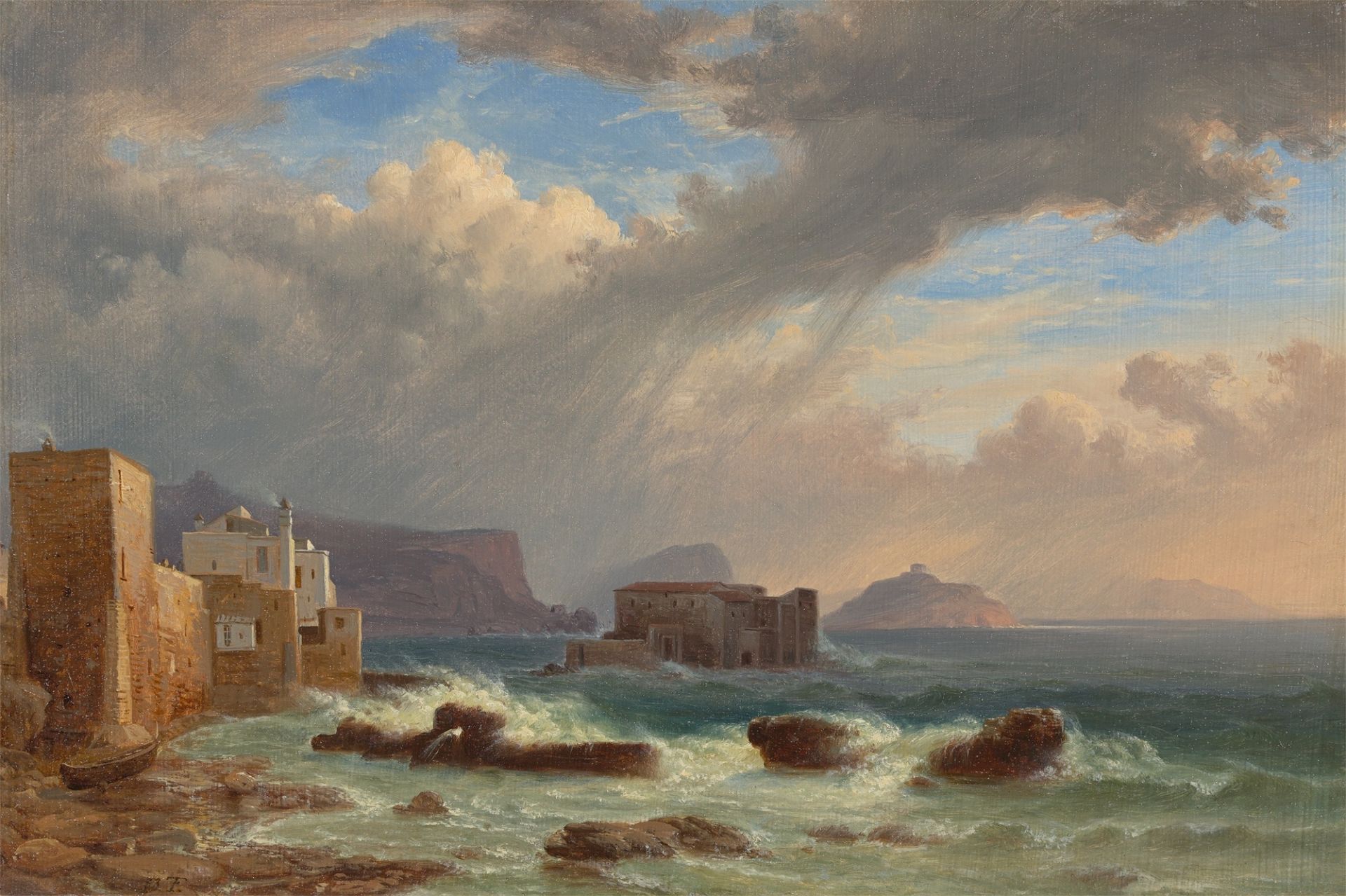 Thomas Fearnley. Gewitter über der Bucht von Pozzuoli. 1833