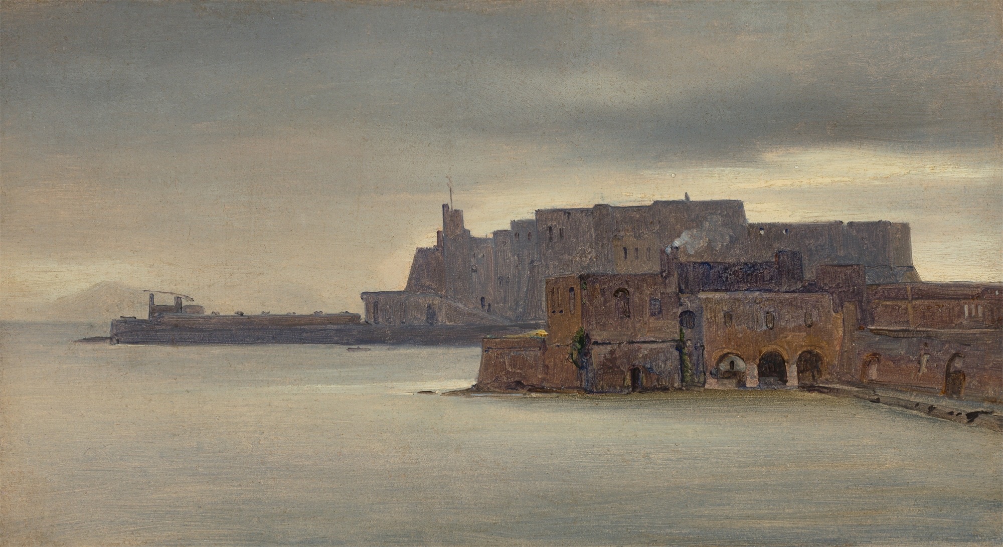 André Giroux. Das Castel dell'Ovo in Neapel. Um 1826